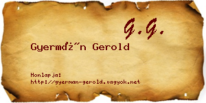 Gyermán Gerold névjegykártya
